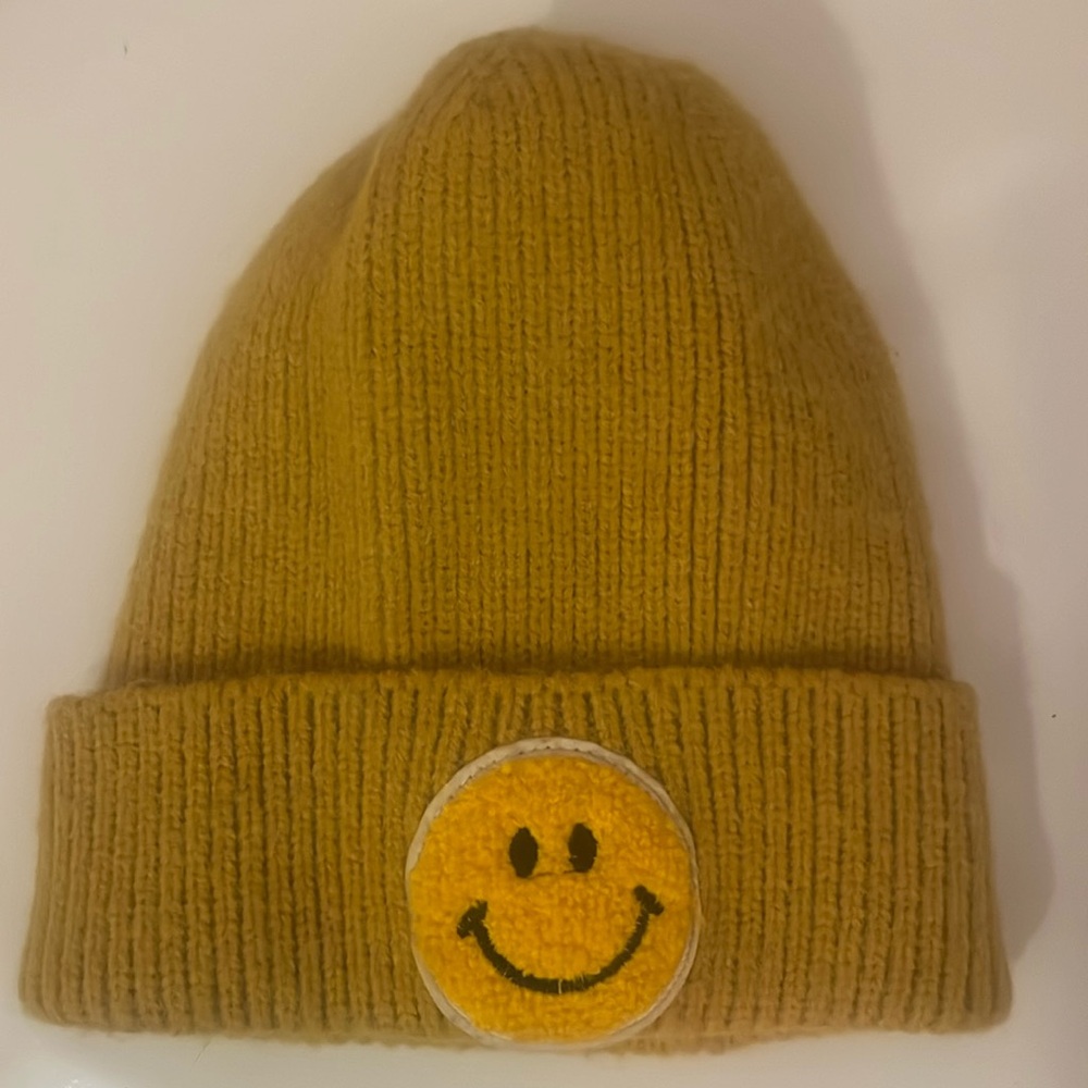 Smiley face yellow beanie